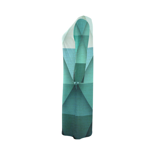 TRIANGULAR II-c_SmaragdGreen_ Round Collar Dress (D22)