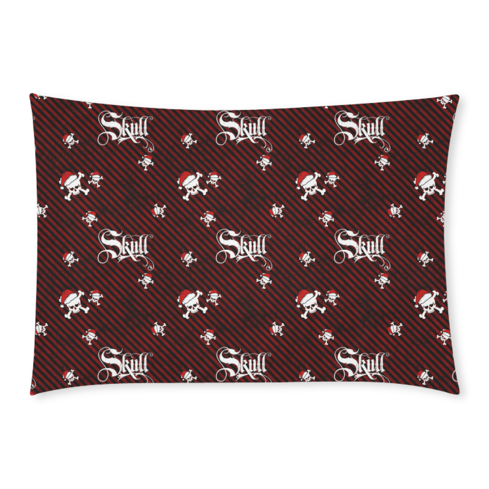 A funny gothic christmas skull with a santa hat Custom Rectangle Pillow Case 20x30 (One Side)