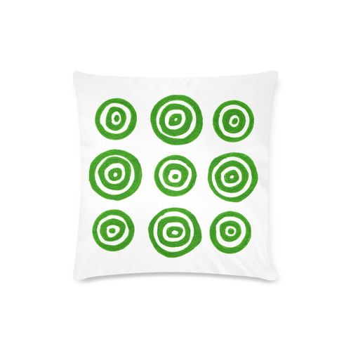 New art pillow : green and white circles Custom Zippered Pillow Case 16"x16"(Twin Sides)