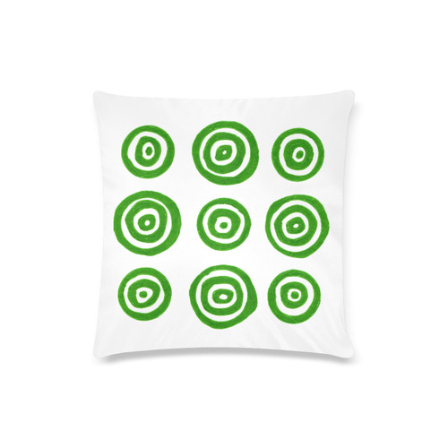 New art pillow : green and white circles Custom Zippered Pillow Case 16"x16"(Twin Sides)