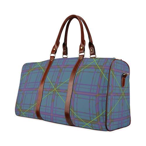 Neon Plaid Modern Design Waterproof Travel Bag/Small (Model 1639)