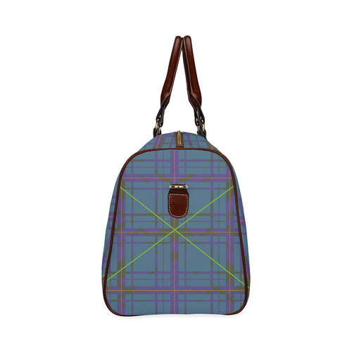 Neon Plaid Modern Design Waterproof Travel Bag/Large (Model 1639)