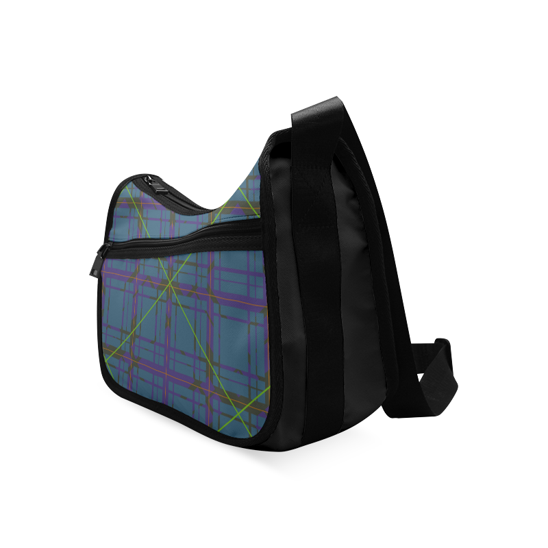 Neon Plaid Modern Design black Crossbody Bags (Model 1616)
