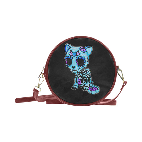 skelly cat Round Sling Bag (Model 1647)