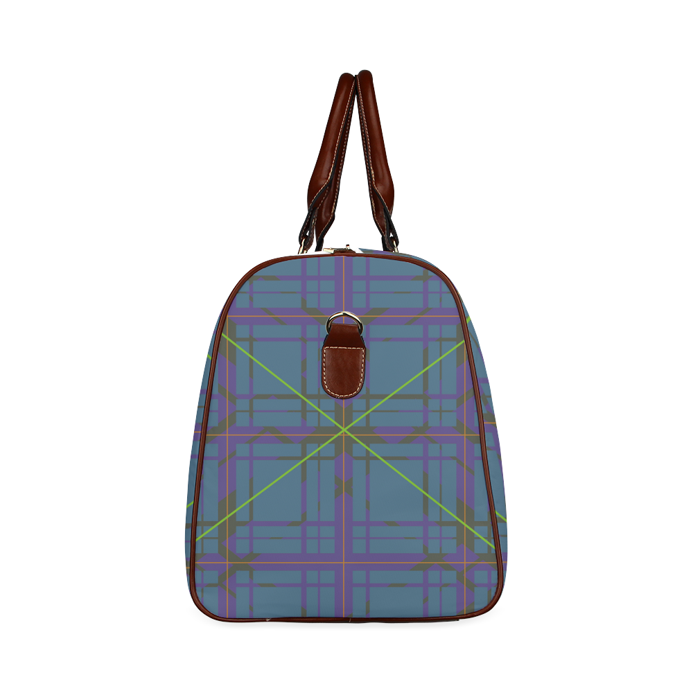 Neon Plaid Modern Design Waterproof Travel Bag/Small (Model 1639)