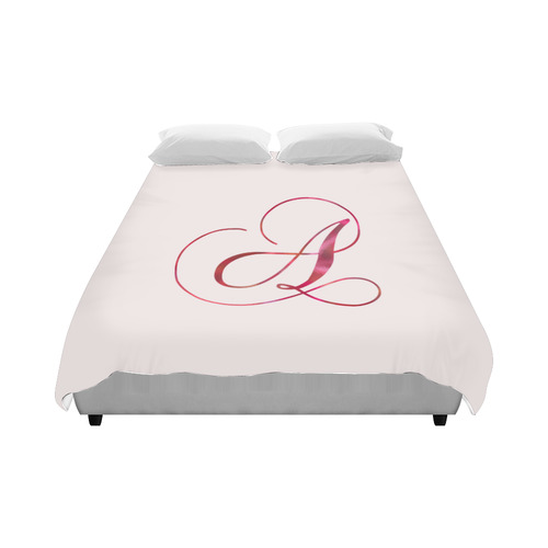 Letter A Pink Red - Jera Nour Duvet Cover 86"x70" ( All-over-print)