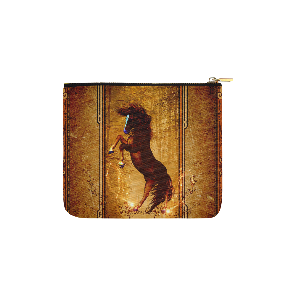 Awesome horse, vintage background Carry-All Pouch 6''x5''