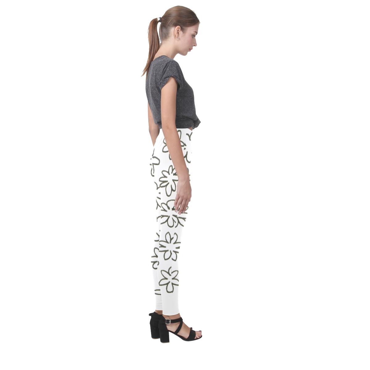 New in shop! Spring floral designers leggings. Black and white 2016 art edition Cassandra Women's Leggings (Model L01)