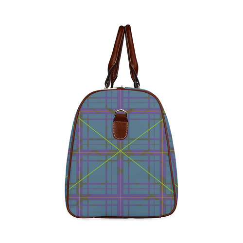 Neon Plaid Modern Design Waterproof Travel Bag/Large (Model 1639)