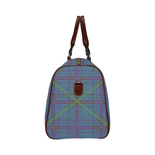 Neon Plaid Modern Design Waterproof Travel Bag/Small (Model 1639)