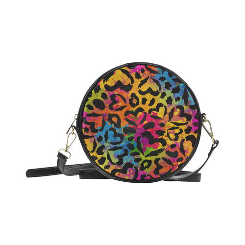 Colorful Hearts Round Sling Bag (Model 1647)