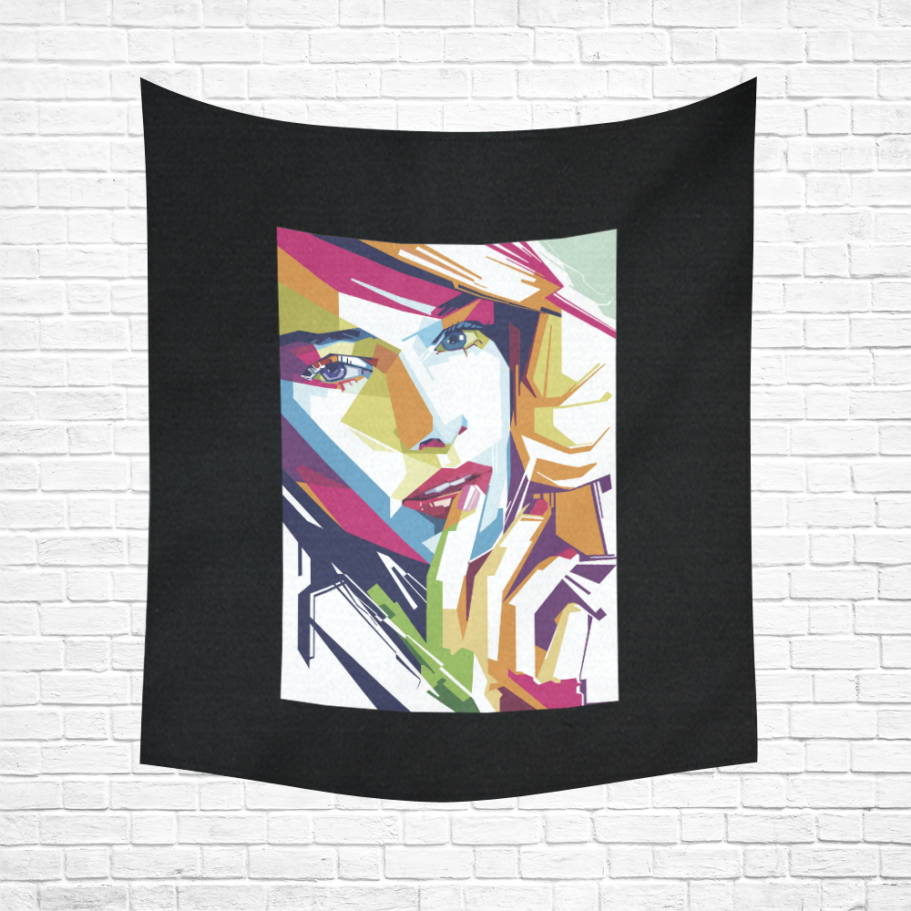 New in Shop : Luxury designers wall tapestry with Girl! Cotton Linen Wall Tapestry 51"x 60"