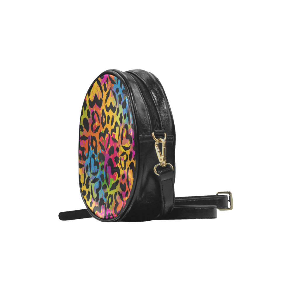 Colorful Hearts Round Sling Bag (Model 1647)