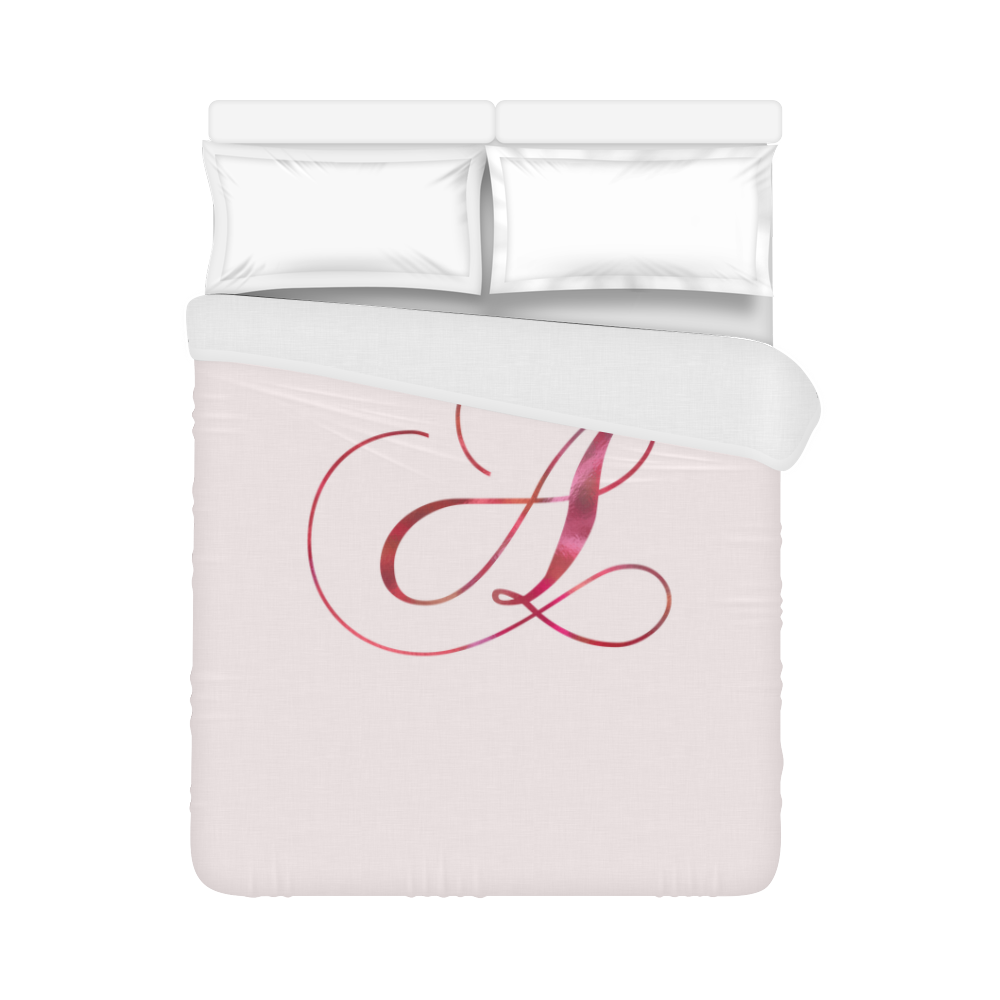 Letter A Pink Red - Jera Nour Duvet Cover 86"x70" ( All-over-print)