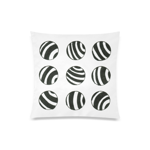 Luxury designers pillow : black n white Zebra Circles Custom Zippered Pillow Case 20"x20"(One Side)