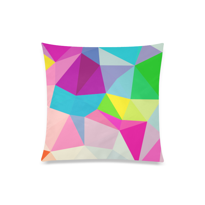 New in shop! Luxury art pillow with triangle Art / Colorful rainbow effect Custom Zippered Pillow Case 20"x20"(One Side)