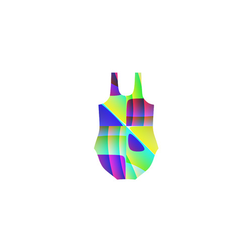 Abstract Geometry Vest One Piece Swimsuit (Model S04)