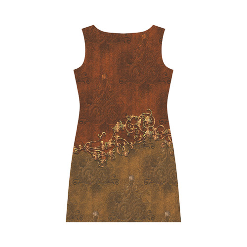 Amazing vintage design, floral elements Round Collar Dress (D22)