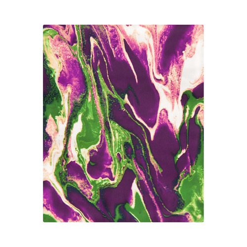 Purple  Green White  Brown Marbling Duvet Cover 86"x70" ( All-over-print)