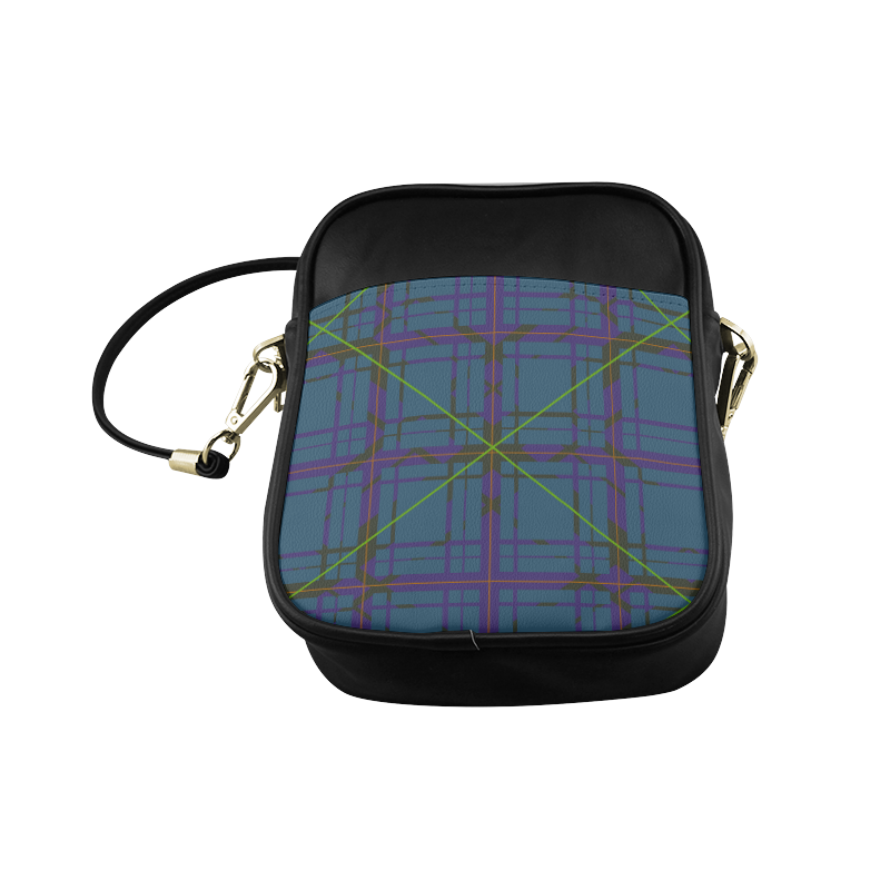 Neon Plaid Modern Design Unisex Sling Bag (Model 1627)