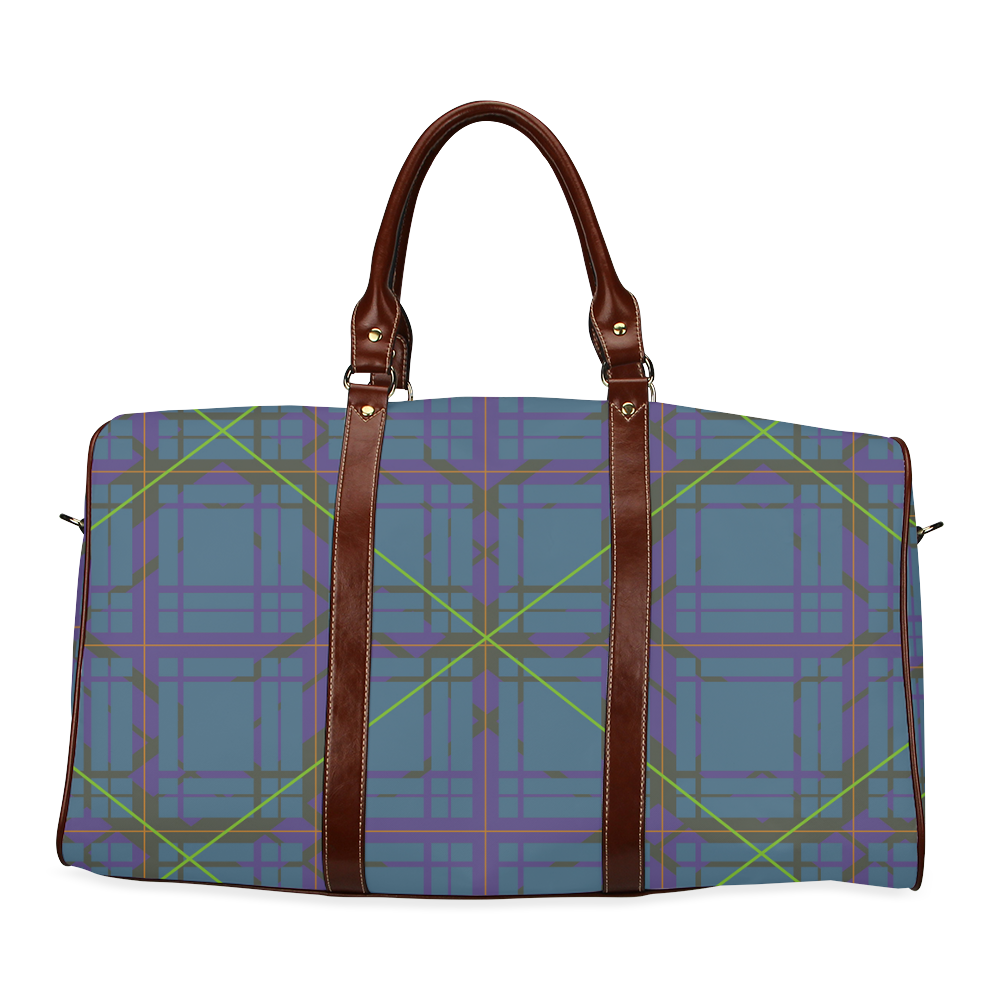 Neon Plaid Modern Design Waterproof Travel Bag/Large (Model 1639)