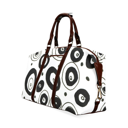 New art in Shop : Luxury designers travel bag. Black and white Classic Travel Bag (Model 1643) Remake