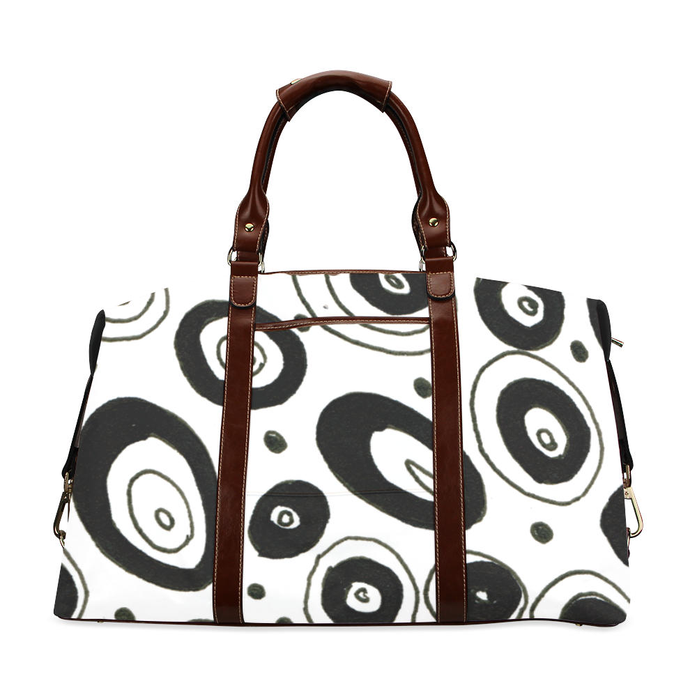 New art in Shop : Luxury designers travel bag. Black and white Classic Travel Bag (Model 1643) Remake