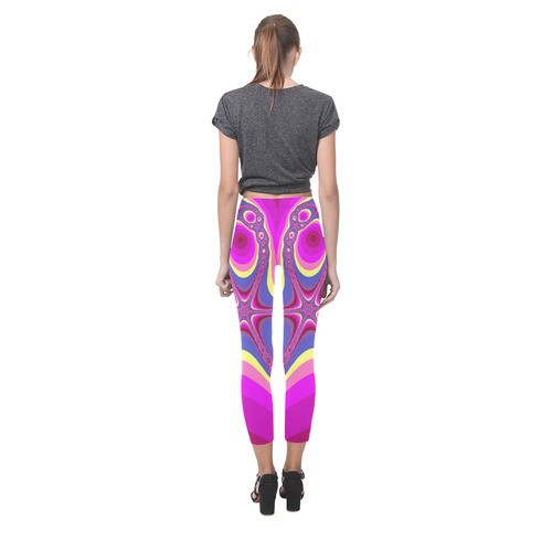 Fractal in pink Capri Legging (Model L02)