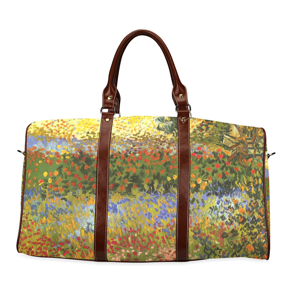 Van Gogh Flowering Garden Floral Art Waterproof Travel Bag/Large (Model 1639)