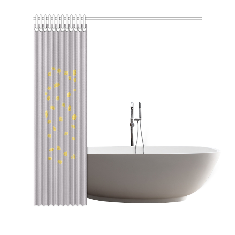 Designers shower Curtain for fashion Bathroom. Grey and gold Shower Curtain 66"x72"
