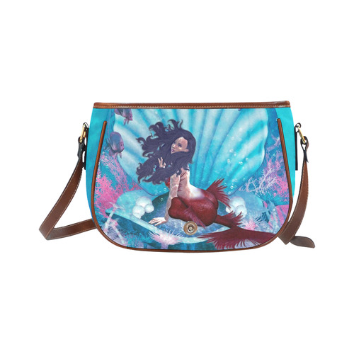 mermaid in a shell Saddle Bag/Large (Model 1649)