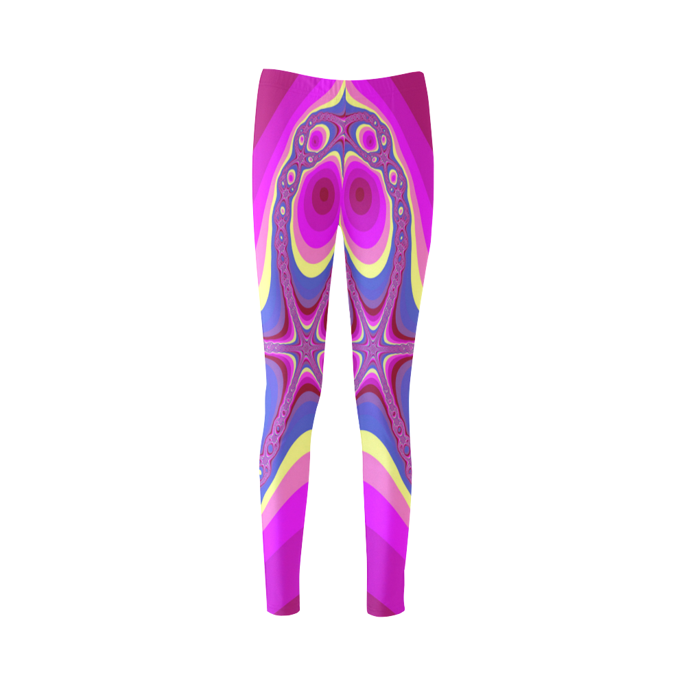 Fractal in pink Cassandra Women's Leggings (Model L01)