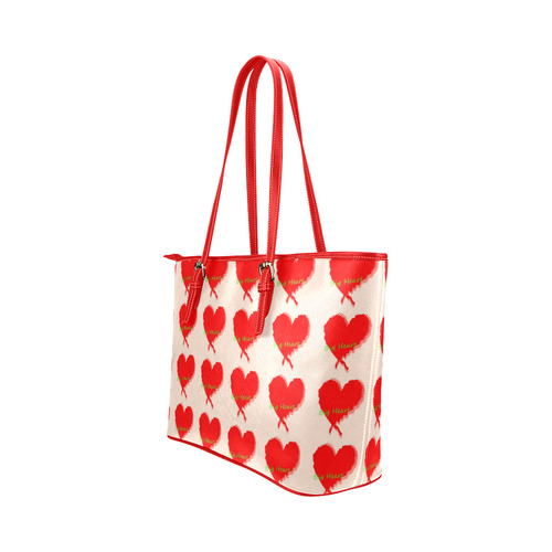 Big Heart Leather Tote Bag/Large (Model 1651)