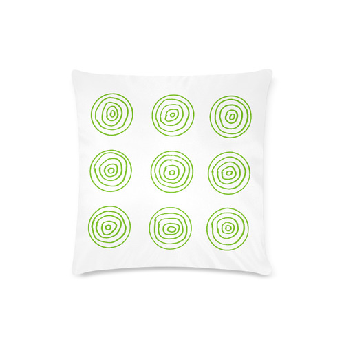 New in Shop : Designers pillow with circles. White and green Custom Zippered Pillow Case 16"x16"(Twin Sides)