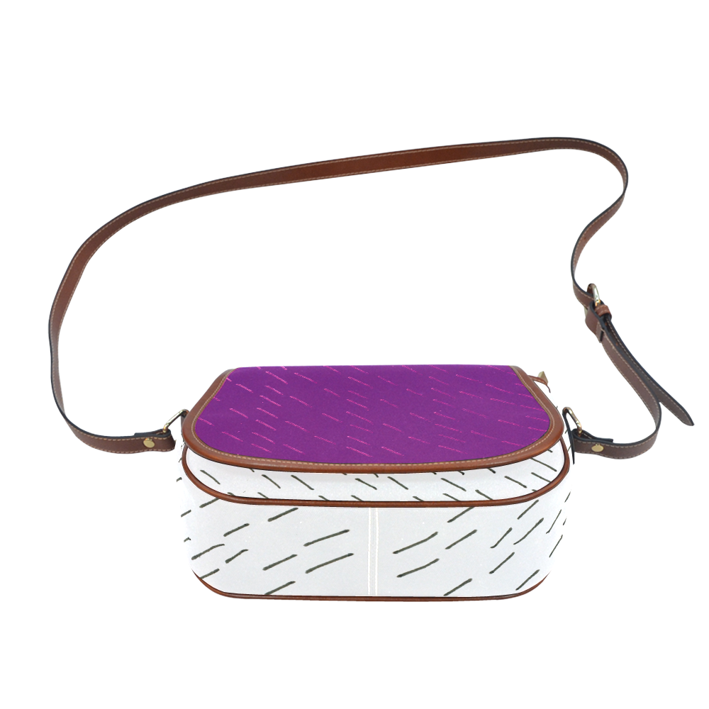 Luxury girls fashion : New stylish bag in shop. purple and white Saddle Bag/Large (Model 1649)