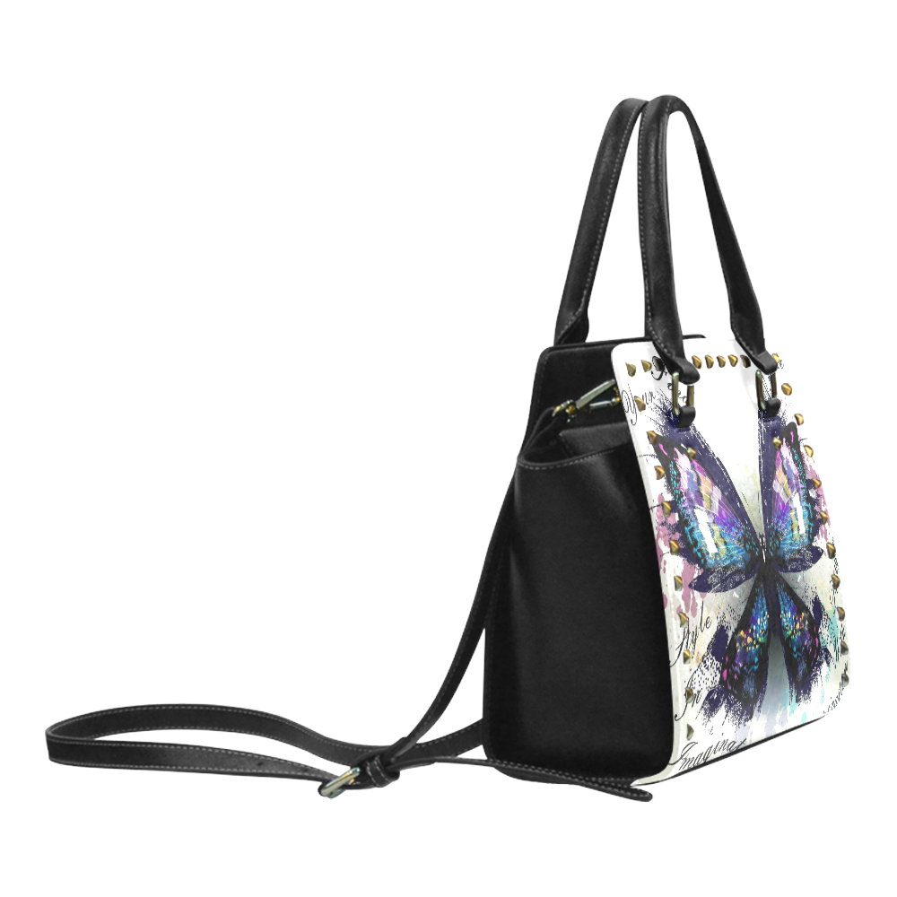 Fashion conceptual background with vector realistic butterfly Rivet ...