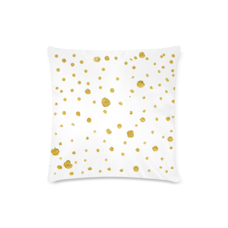 Golden designers pillow : Bedroom edition. Gold and white 2016 Art collection Custom Zippered Pillow Case 16"x16"(Twin Sides)