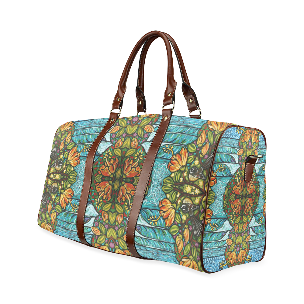 Ocean Flower Waterproof Travel Bag/Small (Model 1639)