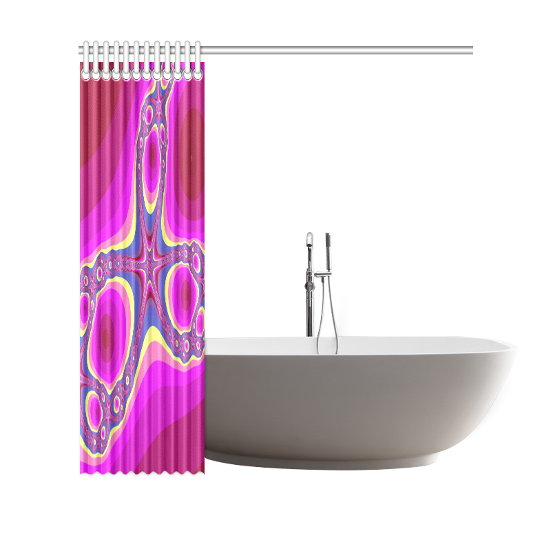 Fractal in pink Shower Curtain 69"x70"