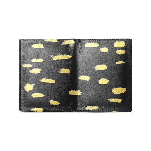 Original designers wallet for Man : black and gold Men's Leather Wallet (Model 1612)