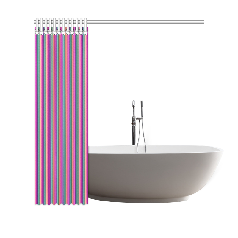 Bright Pink Stripes Shower Curtain 69"x70"