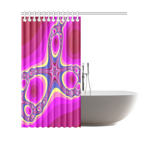 Fractal in pink Shower Curtain 69"x70"