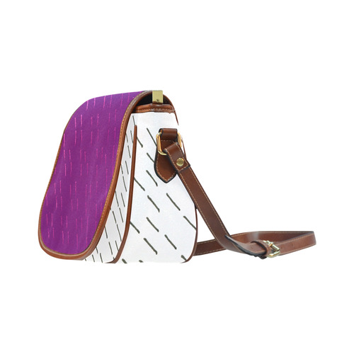 Luxury girls fashion : New stylish bag in shop. purple and white Saddle Bag/Large (Model 1649)