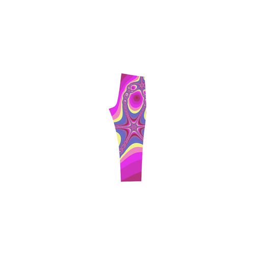Fractal in pink Capri Legging (Model L02)