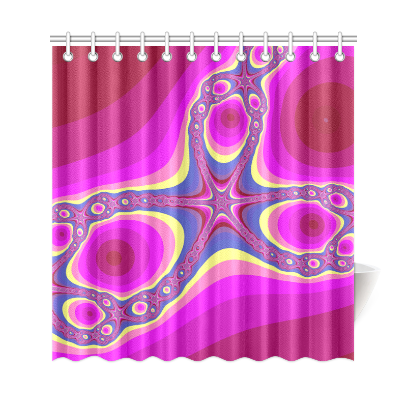 Fractal in pink Shower Curtain 69"x72"