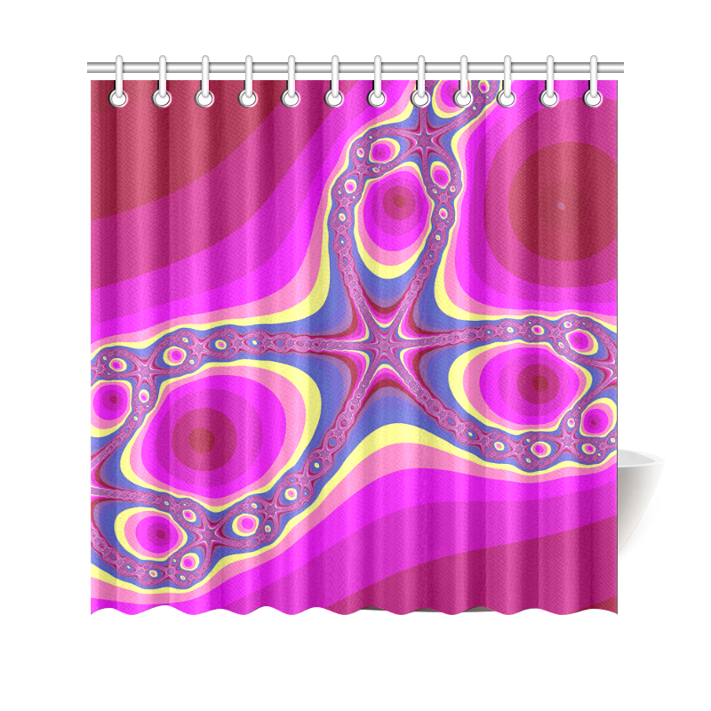 Fractal in pink Shower Curtain 69"x70"