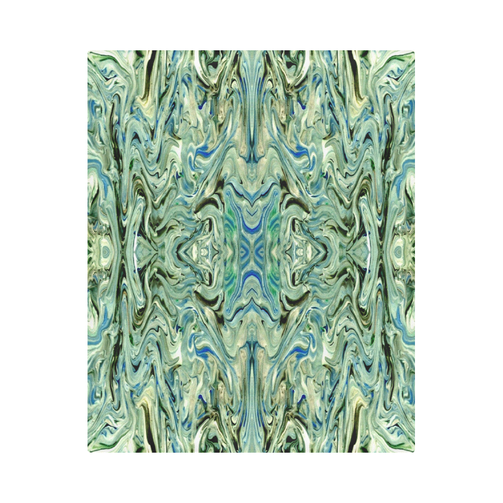 Beautiful Green Blue  Marbling Art Folklore Duvet Cover 86"x70" ( All-over-print)