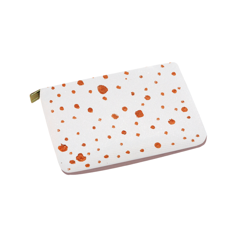 Sweet luxury designer Bag edition : white and orange Sparks Carry-All Pouch 9.5''x6''