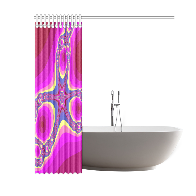 Fractal in pink Shower Curtain 60"x72"