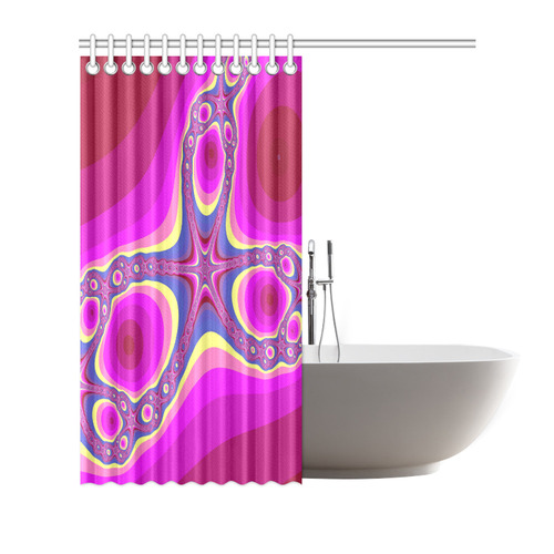 Fractal in pink Shower Curtain 72"x72"